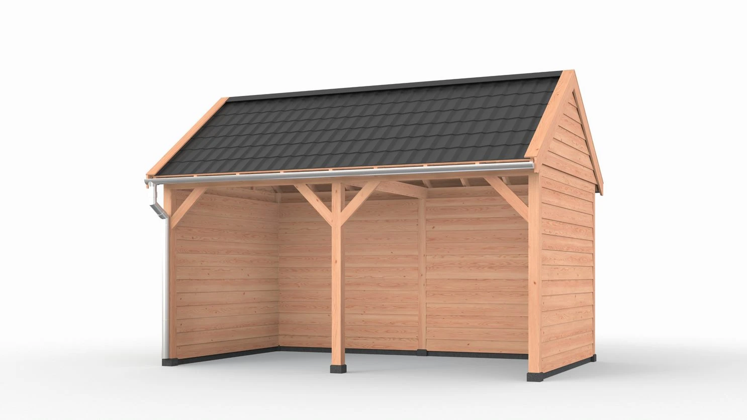 Douglas DIY overkapping, 500 x 300, met achterwand en twee zijwanden, Westwood - Afbeelding 1